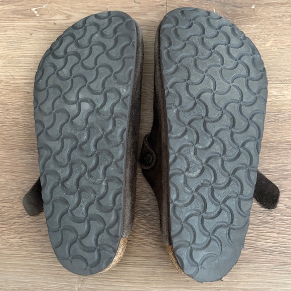 Birkenstock Dark Brown Suede Boston Clog Soft Footbed 38 - Picture 3 of 4